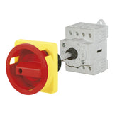Telergon Switch, base mounting, Ø 64, yel/red, 3-pole, 25A